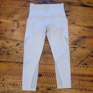 White Athleta Leggings With Mesh Cutouts